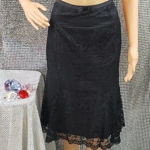 Black Lace 2 Layer Skirt w/ Bow Date Night